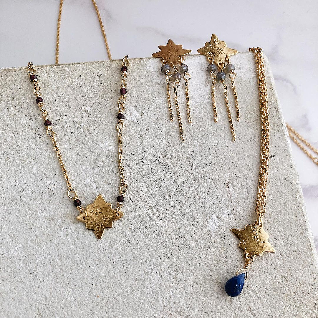 Handmade Jewelry Necklace 14k Gold Filled Aventurine Teardrop Healing Stones Semi-Precious